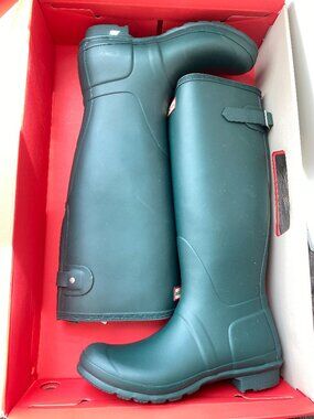 New Tall Hunter rain snow boots dark green